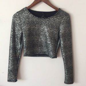 Gold speckled crop top never worn